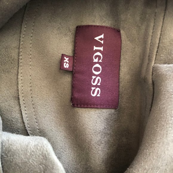 Vigoss Grey Suede Wrap Zip Jacket with Pockets - Picture 2 of 4